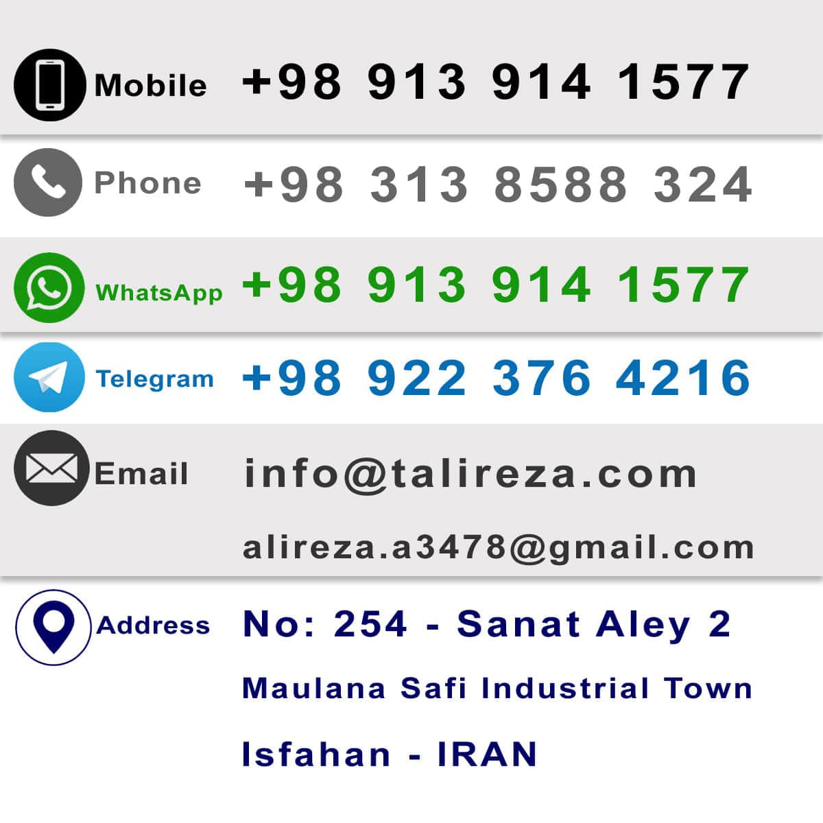 Contact Alireza